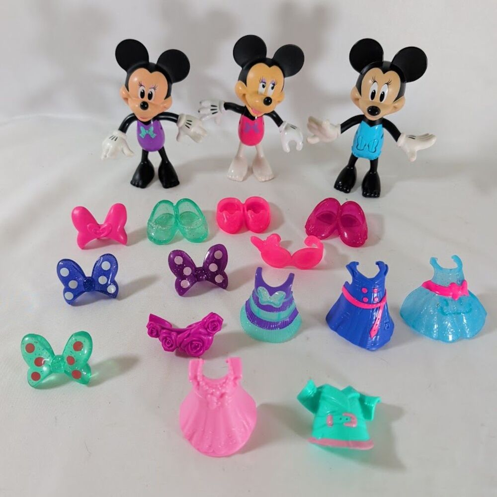 Disney Junior Minnie Mouse Bow-Tique Figures Dresses Accessories 17 Pc Lot
